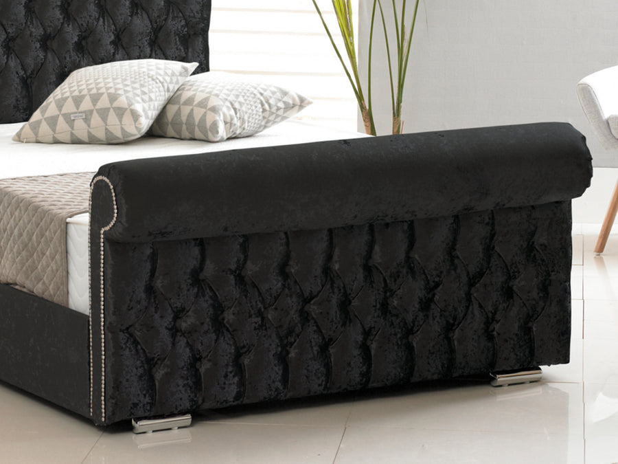 The Buckingham Uphholstered Fabric Sleigh Bed