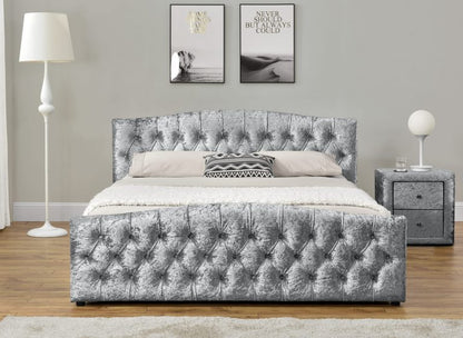 The Florence Chesterfield Curved Upholstered Fabric Bed