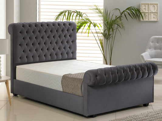 Mayfair Upholstered Fabric Sleigh Bed