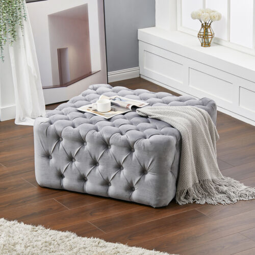 Chesterfield Deep Buttoned Square Footstool Pouffe